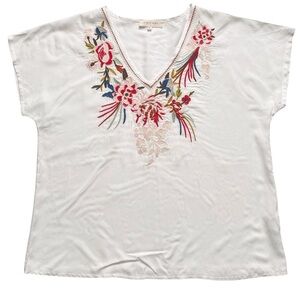 Solitaire Embroidered Swim Coverup Tunic Top XL